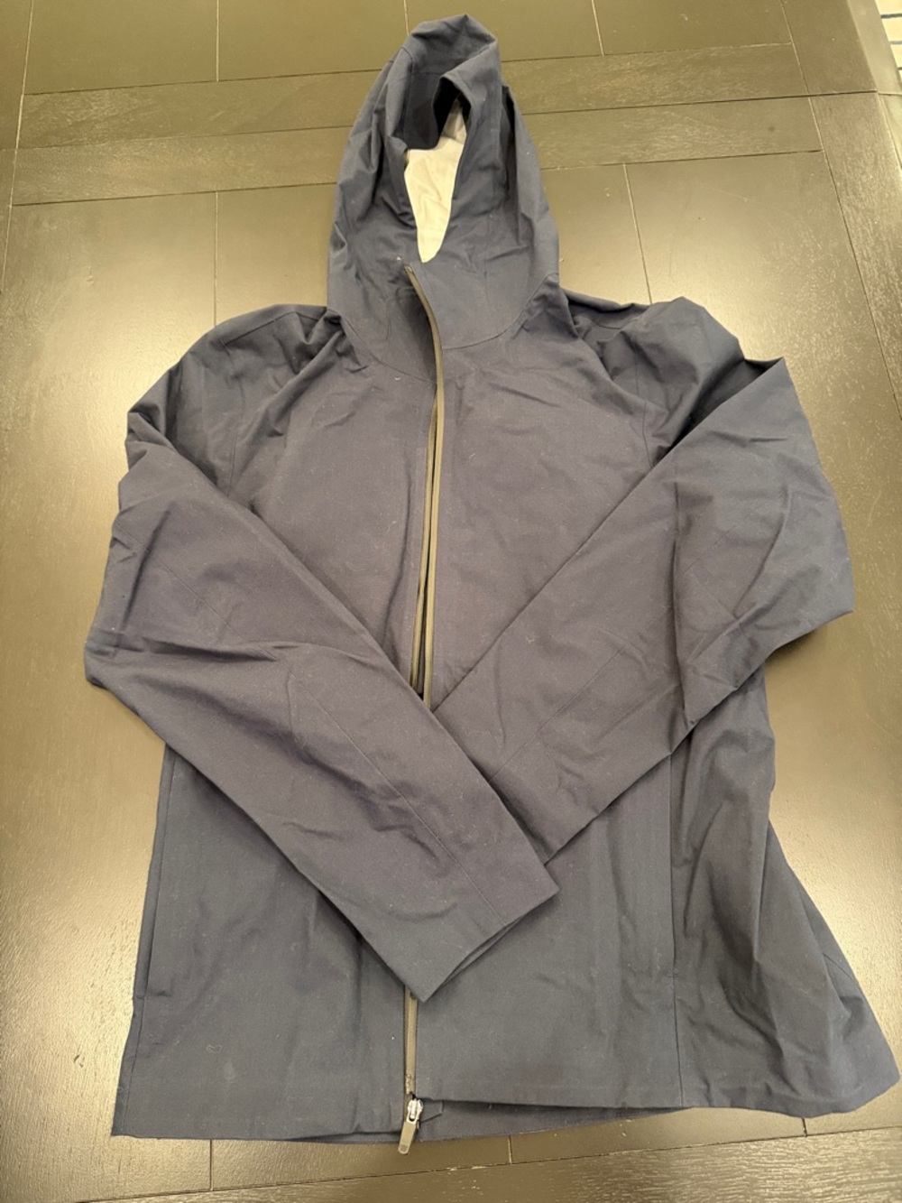 Mack Weldon Navy Hooded Raincoat with Full Zip